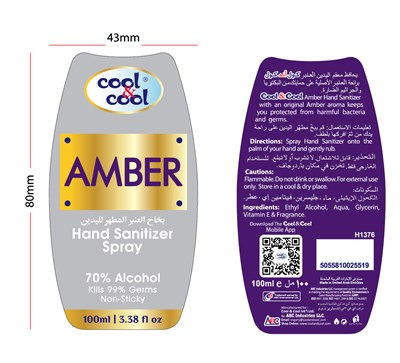 Hand sanitizer spray 100 ml - AMBER   HAND SANITIZER SPRAY RELEASE 03